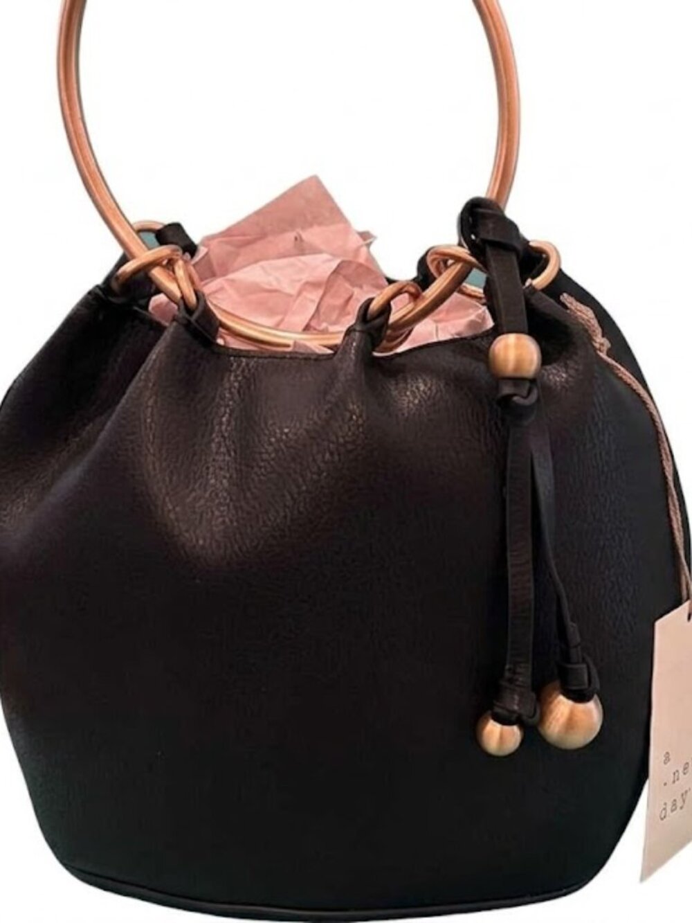 NWT A New Day Small Black Faux Leather Handbag | Super Cute & Chic - Picture 2 of 4